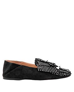 Sergio Rossi Ladies Crystal Embellished Fringed Loafers