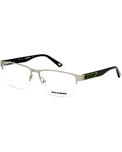 Skechers 54 mm Silver Tone Eyeglass Frames