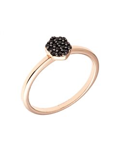 Sole du Soleil Daffodil Collection Women's 18k RG Plated Black Stackable Fashion Ring