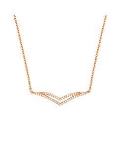 Sole du Soleil Daffodil Collection Women's 18k RG Plated Double Curved Bar Fashion Necklace