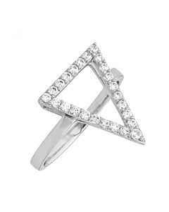 Sole du Soleil Lupine Collection Women's 18k WG Plated Triangle Fashion Ring