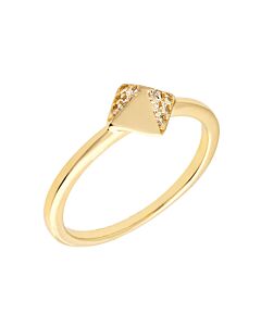 Sole du Soleil Lupine Collection Women's 18k YG Plated Stackable Pyramid Fashion Ring