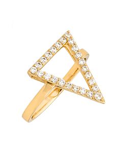 Sole du Soleil Lupine Collection Women's 18k YG Plated Triangle Fashion Ring