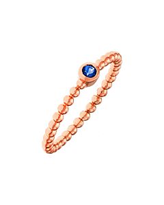 Sole du Soleil Marigold Collection Women's 18k RG Plated Dark Blue Stone Stackable Fashion Ring