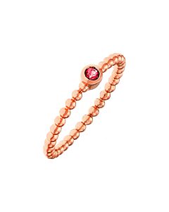 Sole du Soleil Marigold Collection Women's 18k RG Plated Red Stone Stackable Fashion Ring