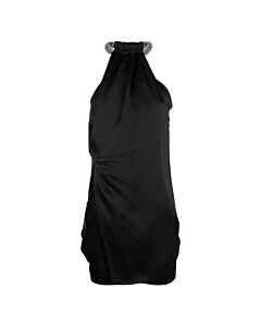 Stella Mccartney Black Crystal-Choker Detail Mini Dress
