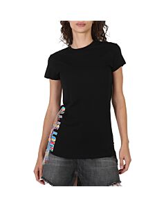 Stella McCartney Ladies Black Rainbow Waist T-Shirt, Brand Size 38 (US Size 4)