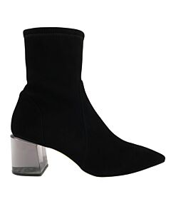 Stuart Weitzman Ladies Black Loulou Translucent Block Heel Ankle Boots, Brand Size 40 ( Us Size 9.5 )