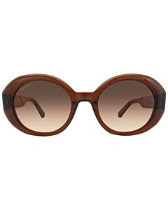 Swarovski 52 mm Shiny Dark Brown Sunglasses
