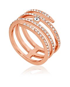 Swarovski Creativity Coiled Rose Gold-Plated Ring - Size 6