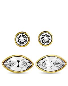 Swarovski Harley Gold-Plated and Crystal Pierced Earrings Set