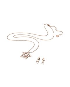 Swarovski Ladies White/Rose gold Stella Star Necklace and Earring Set