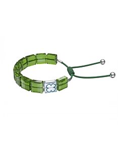 Swarovski Letra Bracelet Clover, Green, Rhodium Plated