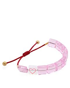 Swarovski Letra Bracelet Heart, Pink, Gold-tone Plated