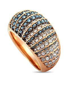 Swarovski Luxury 18K Rose Gold Plated Stainless Steel Black and Clear Crystal Ring