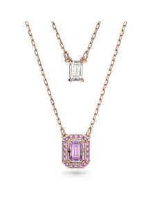 Swarovski Millenia Rose Gold-Tone Plated Octagon Cut Layered Necklace