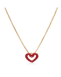 Swarovski Red Una Gold-Tone Plated Heart Pave Necklace