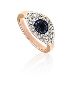 Swarovski Symbolic Evil Eye Ring, Blue, Rose-gold Tone Plated, Size 52