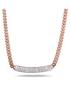 Swarovski Vio Crystals Pave Pendant Rose Gold Plated Chain Necklace