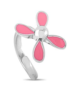 Swatch Flower Lyric Stainless Steel and Pink Enamel Ring