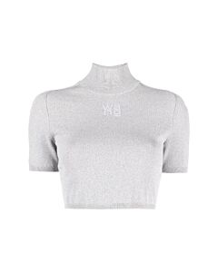 T by Alexander Wang Ladies Alloy Cropped Turtleneck Pullover