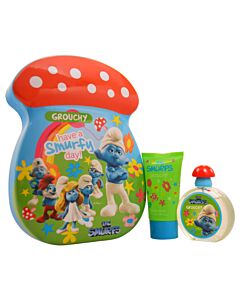 The Smurfs Grouchy by First American Brands for Kids - 2 Pc Gift Set 1.7oz EDT Spray,2.5oz Bubble Bath