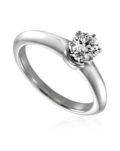 Tiffany Ladies Platinum Round Cut Diamond Engagement Ring, Size 5.5