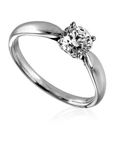 Tiffany Ladies Platinum Round Cut Diamond Engagement Ring, Size 6