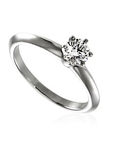Tiffany Ladies Round Brilliant Diamond Engagement Ring In Platinum, Size 5.5