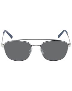 Timberland 55 mm Shiny Light Nickels / Matte Blue / Silver Flash Smoke Sunglasses