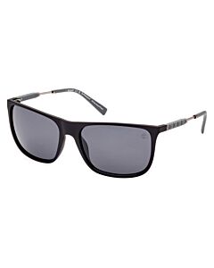 Timberland 62 mm Matte Black/Grey Rubber Sunglasses