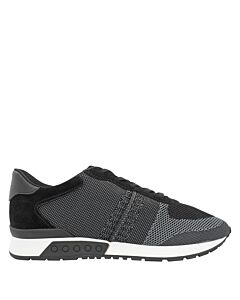 Tods Men's Black Fabric and Mesh Running Sneakers