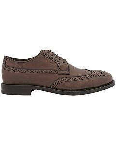 Tods Men's Black Perforations And Wingtip Leather Derby Shoes, Brand Size 6.5 ( US Size 7.5 )