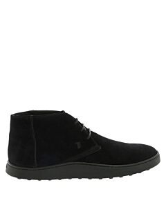 Tods Men's Black Suede Desert Boots With Box Rubber Sole, Brand Size 5 ( US Size 6 )