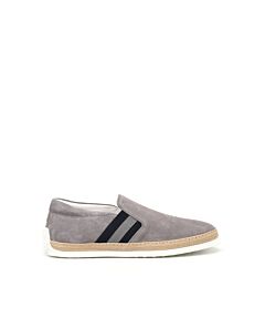 Tods Men's Grey Mouse Pantofola Suede Slip-On Trainers