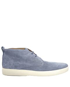 Tods Men's Light Blue Suede Uomo Gomma Ankle Boots