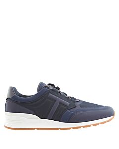 Tods Men's Navy Blue Leather And Fabric Sneakers