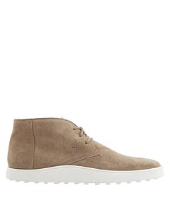 Tods Men's Peat Suede Desert Boots With Box Rubber Sole