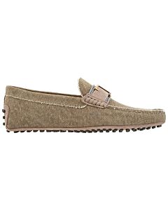 Tods Men's T Logo Plaque Cotton Loafers, Brand