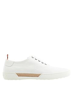 Tods Men's White Allacciato Gomma Leather Sneakers