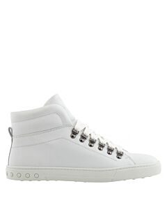 Tods Men's White Leather Gomma High-Top Sneakers