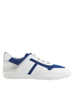 Tods Men's White Leather Lace-Up Low-Top Sneakers