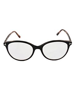 Tom Ford 53 mm Bilayer Black and Antique Pink Havana/T Logo Eyeglass Frames