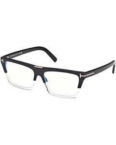 Tom Ford 57 mm Shiny Colorblock Black Crystal Eyeglass Frames
