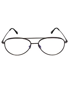 Tom Ford 57 mm Shiny Gunmetal Titanium, Shiny Black Eyeglass Frames