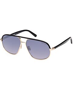 Tom Ford Maxwell 59 mm Shiny Rose Gold/Shiny Black Sunglasses