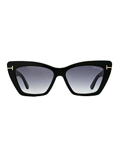 Tom Ford Wyatt 56 mm Shiny Black Sunglasses