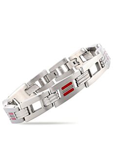 Tonino Lamborghini Corsa Collection Stainless Steel Red and White Crystal Bracelet