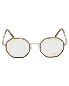 Tory Burch 49 mm Milky Olive;Silver Eyeglass Frames