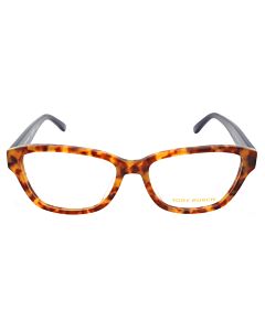 Tory Burch 54 mm Spotted Amber Tortoise Eyeglass Frames